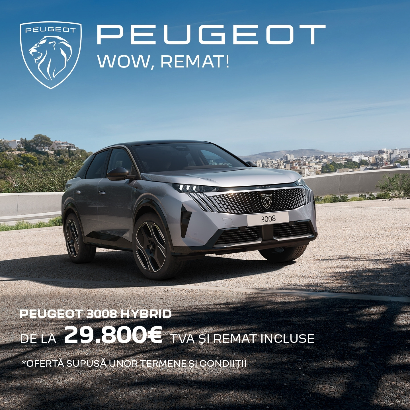 NOUL PEUGEOT 3008 HYBRID DE LA 29.800€ – TVA ȘI REMAT INCLUSE