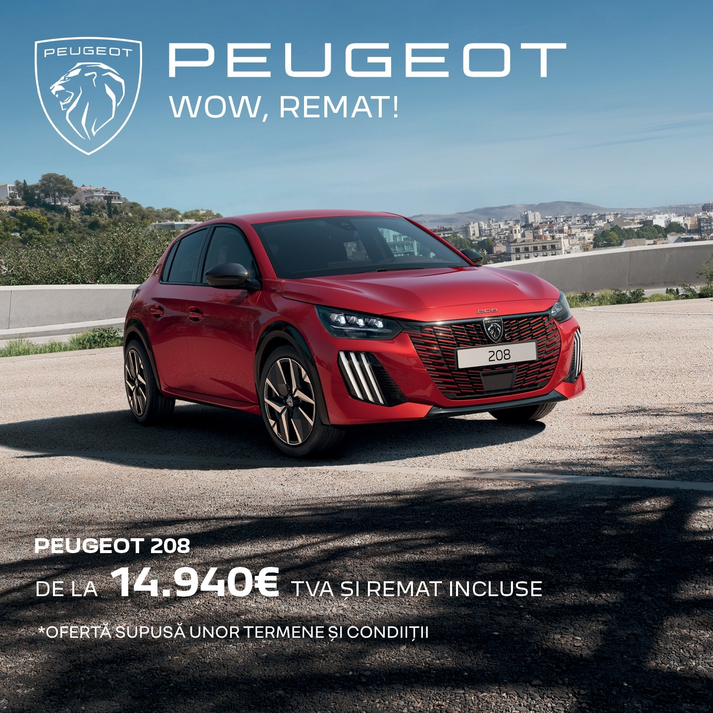 NOUL TĂU PEUGEOT 208 DE LA 14.940€ – TVA ȘI REMAT INCLUSE